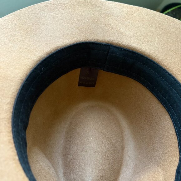Camel Wool Fedora Hat | Velvet Band & Gold ‘M’ Accent main image 8